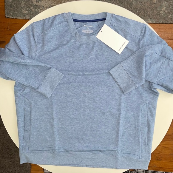 Ministry of Supply Men's Fusion Terry Sweatshirt Crewneck Lunar Blue XL New